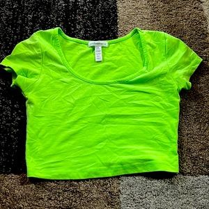 Neon green ambiance crop top